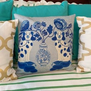 Staffordshire Dog Pillow Cover | Pink Chinoiserie